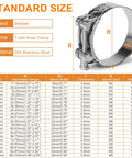 T Bolt Hose Clamps 304 Stainless Steel 26 to 28 Millimeter 4 Pack Heavy Duty Adjustable Clamp For Automotive Plumbing And Industrial Pipes Corrosion Resistant Secure Seal Ultra Durable 0.6 Millimeter Band With M5 By 40 Millimeter Screw
