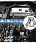 23 To 25 Mm T Bolt Hose Clamp Pack Of 2 For Intercooler Tubing And Radiator Hoses In 0.91 To 0.98 Inch Pipe Made Of 304 Stainless Steel
