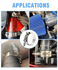 12 Piece Peromi T Bolt Radiator Hose Clamp Set Heavy Duty Stainless Steel Clamps In Six Sizes From Three Quarter Inch To Two Inch For Turbo Intercooler And Intake Hoses Working Range Twenty Eight To Sixty Four Millimeters showing various applications and installations.