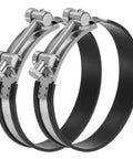 122 To 130 Mm T Bolt Hose Clamp 2 Pack Rubber Cushioned Intake Intercooler Pipe Clamps 304 Stainless Steel Radiator Hose Clamp