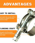 1.5 Inch T Bolt Hose Clamps 304 Stainless Steel 46 to 52 mm Range Fits 1.8 to 2.0 Inch Outer Diameter Silicone Hose ID pack of 4 shown close-up