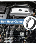 122 To 130 Mm T Bolt Hose Clamp 2 Pack Rubber Cushioned Intake Intercooler Pipe Clamps 304 Stainless Steel Radiator Hose Clamp For 4.8 To 5.12 Inch Pipe With Fine Polish And Durable Automotive Grade Construction installed on engine