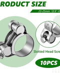 10 Pack T Bolt Hose Clamps 23 To 25 Mm Outer Diameter Heavy Duty Stainless Steel 304 T Slot Clamp for Radiator Diesel Heater Exhaust