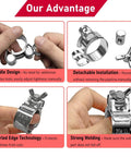 Four 304 Stainless Steel T Bolt Hose Clamps With Handle For Intercooler Pipes And Tubes 26-28mm OD Range in hands
