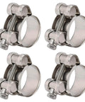 Four Pack 1.05 Inch T Bolt Hose Clamps 304 Stainless Steel Heavy Duty Turbo Intake Clamp With Flanging Design For Leak Free Connection