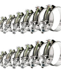 12 Piece Peromi T Bolt Radiator Hose Clamp Set Heavy Duty Stainless Steel Clamps In Six Sizes From Three Quarter Inch To Two Inch For Turbo Intercooler And Intake Hoses Working Range Twenty Eight To Sixty Four Millimeters