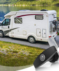Durable zinc alloy T-handle door lock set with black corrosion-resistant finish; RV in background, keyed alike, four keys