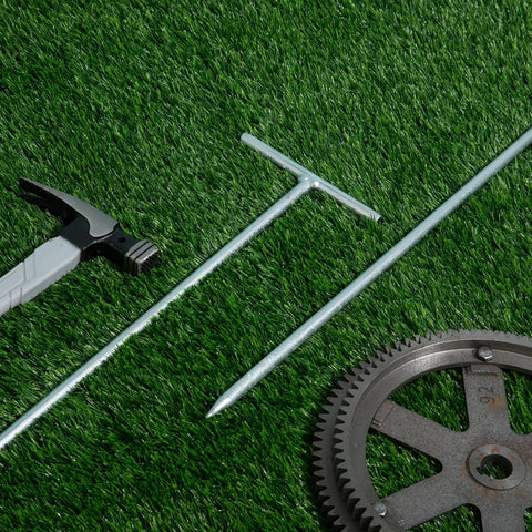 2 Pack 36 Inch T Handle Galvanized Ground Rods Half Inch Diameter 3 Foot Long For Electric Fence And Industrial Power Setups