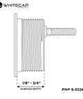 Side view of T Handle Latch With Keyed Lock For Marine And Freshwater Boats Use Three Inch Outside Diameter Two And A Half Inch Cut Out White Chrome Plated Finish Three Eighths Inch Metric Shaft, showing shaft details.