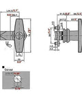 Diagram of 2 Pack T Handle Lock Cam Lock Swing Knob for Drawer Cabinet Door Locking Device Keyless Lock With Thumb Turn