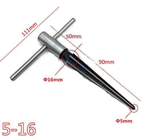 Bridge Pin Hole Reamer Set For Woodworking 1/8 To 1/2 Inch (3 To 13mm) And 5 To 16mm T Handle Handheld Chamfer Reamer With 6 Flutes