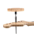 Tapered Hand Held Reamer For Woodworking And Guitar Luthier Projects Pro Grade T Handle 4 Fluted Chamfer Reaming Bit in use