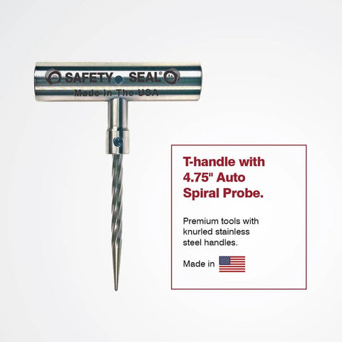 Auto LT Deluxe Pro Grade Repair Kit T-handle spiral probe with stainless steel handle and USA flag branding