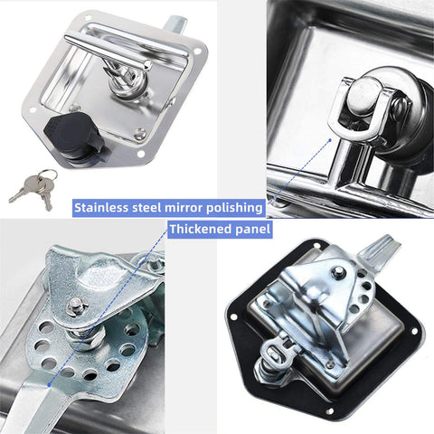 Stainless Steel Toolbox Lock With Gasket T Handle And Keys Durable 304 Stainless Steel Highly Polished RV Car Trailer Door Latch