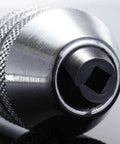 Close-up of QISF Adjustable T-Handle Ratchet Tap Holder Wrench showing the metal finish and gripping area