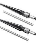 Two Piece T Handle Taper Reamer Set For Bridge Pin Holes Pro Grade With Six Fluted Chamfer Reamers For Woodworking One Eighth To One Half Inch And Three Sixteenth To Five Eighth Inch Eyech