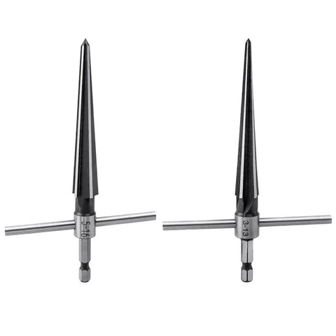 Two Piece T Handle Taper Reamer Set For Bridge Pin Holes Pro Grade With Six Fluted Chamfer Reamers For Woodworking Eyech