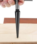 Two Piece T Handle Taper Reamer Set For Bridge Pin Holes Pro Grade With Six Fluted Chamfer Reamers For Woodworking One Eighth To One Half Inch And Three Sixteenth To Five Eighth Inch Eyech in use