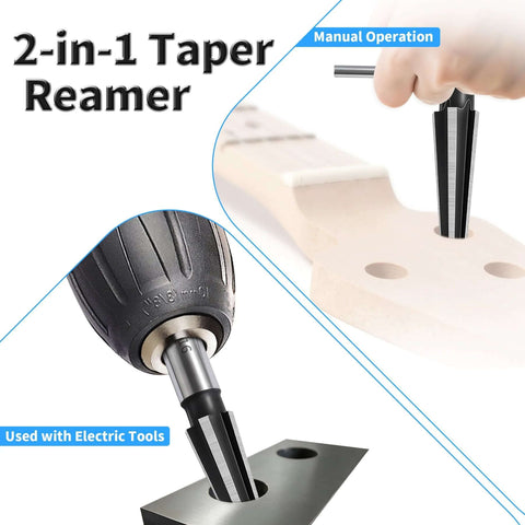 T Handle Tapered Reamer Five To Sixteen Millimeter Multi Fluted Chamfer Reaming Tool for chamfering holes in materials.