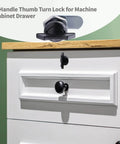 Two high quality zinc alloy thumb operated offset cam locks with T handle deliver secure quick access for machines.