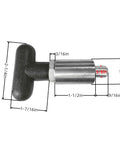 T knob Spring Loaded Pop Pin Spring Loaded Zinc Plated Steel Plunger POP Pull Pin Tire Carrier Pin with Black Plastic T-Handle