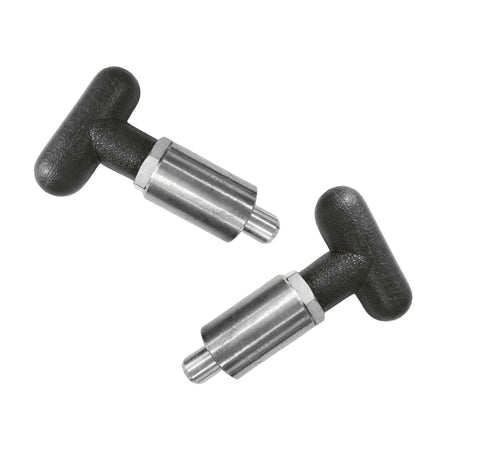 T knob Spring Loaded Pop Pin Spring Loaded Zinc Plated Steel Plunger POP Pull Pin, Black Plastic T-Handle Knob, 3/8" Diameter