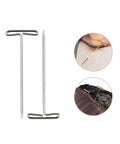 2 Inch T Pins Set of 100 Nickel Plated Steel Pins with Plastic Storage Box for Knitting Wigs Sewing Crafting and Office Boards shown in use