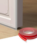 T-Shaped Door Draft Stopper, 1.97 in x 20 Ft Silicone Seal Strip for Windows Gaps visible under a door, roll shown separately