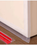 20Ft T-Shaped Silicone Weather Stripping Seal, Door Seal Tape for Doors and Windows installed under a door, blocks cold drafts, reduces noise.