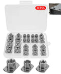 30 Pcs Weld Nuts Set T Shaped Weld Nuts Kit Three Eighths Inch Five Sixteenths Inch One Quarter Inch Tab Base UNC Carbon Steel Machine Screw T Nuts