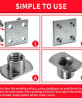 30 Pcs Weld Nuts Set T Shaped Weld Nuts Kit Three Eighths Inch Five Sixteenths Inch One Quarter Inch Tab Base UNC Carbon Steel Machine Screw T Nuts with tutorial steps