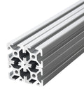 1 Inch By 1 Inch T Slot Aluminum Extrusion 1010 Series European Standard Anodized Silver for DIY projects, 1220mm length, side view