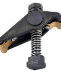 Adjustable Clamp Assembly for Mill Tables T Slot Three Eighths Inch By Sixteen Thread Three Inches Long One Piece Quick Setup Instant Height Adjustment Clamping Range Up To One And Three Quarters Inches Width One And A Quarter Inches Per Each, front view showing spring and bolt details.