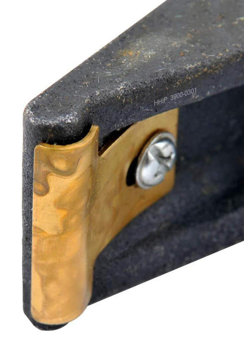 Adjustable Clamp Assembly for Mill Tables T Slot Three Eighths Inch By Sixteen Thread Three Inches Long One Piece Quick Setup Instant Height Adjustment Clamping Range Up To One And Three Quarters Inches Width One And A Quarter Inches Per Each, corner view with metal detail.