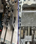 Heavy Duty Fifty Eight Piece Five Eighths Inch T Slot Hold Down Clamp Kit For Bridgeport Mills With One Half Inch Studs And Thirteen Threaded T Nuts TN 0212 Includes Step Clamps 25S 12 40S 12 60S 12 And STB Block Sets installed on milling table