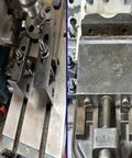 Heavy Duty Fifty Eight Piece Five Eighths Inch T Slot Hold Down Clamp Kit For Bridgeport Mills with clamps installed on machine