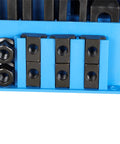 58 Piece T Slot Hold Down Clamp Kit for Milling Machines Half Inch Capacity with Plastic Storage Box Includes 6 T Nuts 6 Flange Nuts 4 Connecting Nuts 24 Half Inch Studs 6 Step Clamps and 2 Bases for Bridgeport Style Milling Machines Mitoharet