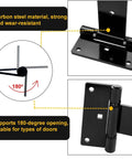 Beefy 12 Inch Heavy Duty T Strap Hinges Set Black Outdoor With 180 Degree Opening For Wooden Fence Shed Doors Barn Gates Rust Resistant 4mm Carbon Steel Durable Easy Install 2 Pack