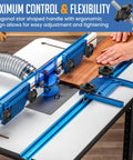 T Track Bolt Knob Kit For Woodworking Jigs And Fixtures 10 Sets 1/4-20 Bolts with star knobs on a router table, ergonomic design