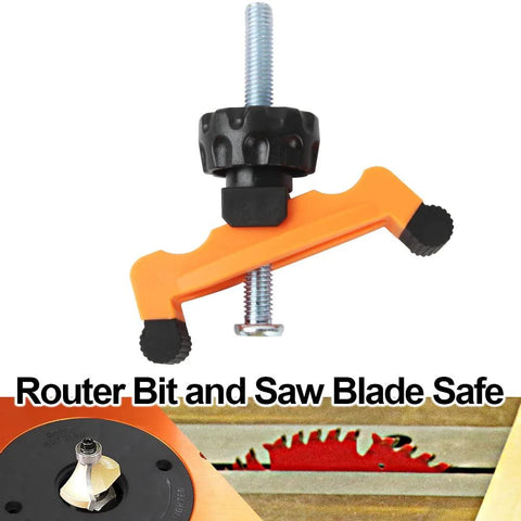 Multi Position T Track Hold Down Clamp Kit for CNC Router Metalworking shown with adjustable knobs and safety clamps