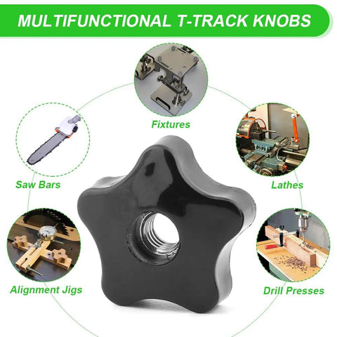 Four Pack T Track Knobs For Sawing And Drilling Machines Through Hole Three Eighths Inch Durable Five Star