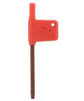 T15 screwdriver with red handle and brown shaft, close-up view