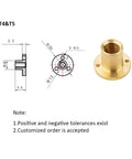 Five Millimeter Lead Screw 300 Millimeter Length Brass Nut For 3D Printer Z Axis 1 Millimeter Thread Pitch engineering diagram and brass nut