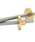 T5 lead screw 3D printer, thread 5mm lead 1/2/4mm stainless steel trapezoidal rod with brass nut, 100mm size, pitch 1mm
