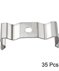 T8 Clips Bracket Hanger for Integrated Tube Light Fixture, Nickel-Plated Manganese Steel, Pack of 35, front view