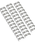 T8 Clips Bracket Hanger for Integrated Tube Light Fixture, Nickel-Plated Manganese Steel, Pack of 35, arranged in rows.