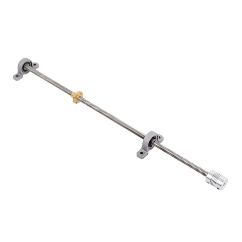 300mm T8 Lead Screw Nut Set With 8mm Diameter Lead Screw 2 KP08 Pillow Bearing Blocks And 8x8mm Coupler For 3D Printers CNC Machines And DIY Projects Brass Nut With Four Mounting Holes For Smooth Linear Motion