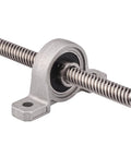 Close-up of 300mm T8 Lead Screw Nut Set With 8mm Diameter Lead Screw and KP08 Pillow Bearing Block for smooth linear motion.