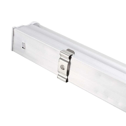 T8 Clips Bracket Hanger for Integrated Tube Light Fixture, Nickel-Plated Manganese Steel, Pack of 35, attached to light fixture