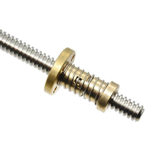 T8 tr8x2 anti backlash spring loaded nut elimination gap for acme threaded t8x2 lead screw brass nut 2mm pitch CNC use